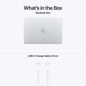Apple 13'' MacBook Neo 13 with Liquid Retina, Apple A18 Pro chip (6-core CPU), 8GB, 512GB SSD, Apple A18 Pro 5-core GPU, macOS, Silver, INT keyboard, 2026