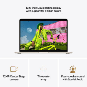 Apple 13.6'' MacBook Air 13 with Liquid Retina, Apple M5 chip (10-core CPU), 16GB, 512GB SSD, Apple M5 8-core GPU, macOS, Starlight, INT keyboard, 2026