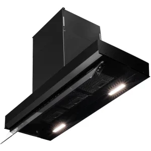 Hota incorporabila Turbionaire integrata TNP90BB, Putere de absorbtie 800 m3/h, Clasa A+, Iluminare LED, Dubla aspiratie, Sticla tratata termic, Tuya, 90 cm, Negru