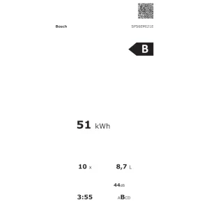 Bosch SPS6EMI21E, Slim, 10 seturi, 8 programe, Clasa B, EcoSilence Drive, EfficientDry, VarioFlex Pro, AquaStop, AquaSensor, ActiveWater, Home Connect, 45 cm, Inox