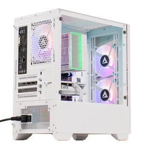 Gaming ZMEU Alb Comic Con Edition, AMD Ryzen 5 5600 3.5GHz, 32GB DDR4, 1TB SSD, RTX 5060 8GB GDDR7, Iluminare RGB