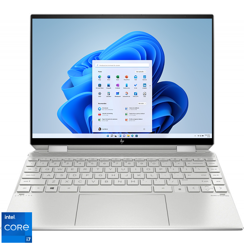 Ultrabook HP 13.5'' Spectre x360 Convertible 14-ea1005nn, 2K OLED Touch, Procesor Intel® Core™ i7-1195G7 (12M Cache, up to 5.00 GHz), 16GB DDR4X, 512GB SSD, Intel Iris Xe, Win 11 Home, Silver