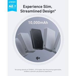 Anker MagGo 10000 mAh, 1x USB-C, 15W Wireless, Black