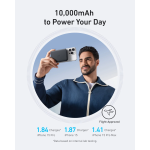 Anker MagGo 10000 mAh, 1x USB-C, 15W Wireless, Black