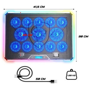 Spirit of Gamer AIRBLADE 1300 RGB, pana la 17.3 inch, racire cu 13 ventilatoare, iluminare LED Blue