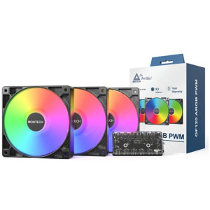 Montech GF120 ARGB PWM 120mm Black Three Fan Pack