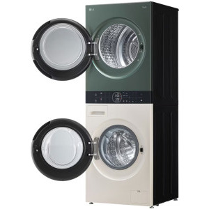 LG WashTower WT1210EGF, Spalare 12 kg, Uscare 10 kg, 1400 RPM, Clasa A, Dual Inverter Heat Pump, TurboWash360, Auto Sense AI DD, Smart Pairing, Allergy Care, ThinQ, Bej/Verde