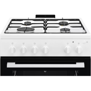 Electrolux LKG604013W, Gaz, 4 arzatoare, Sistem de siguranta, Aprindere integrata, Autocuratare catalitica, Timer, Grill, Rotisor, Clasa A, 60 cm, Alb