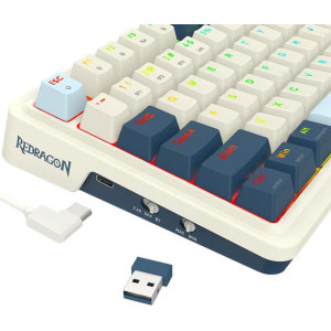Redragon Eisa Pro White-Blue RGB Red Switch Mecanica