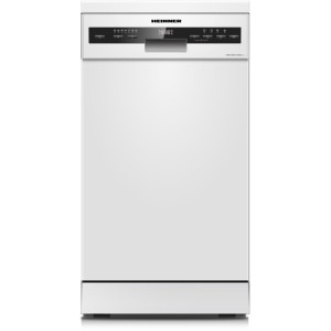 Masina de spalat vase Heinner HDW-FSM45710AWD+++, Slim, 10 seturi, 7 programe, Clasa D, Dual Zone, Flexible Space, AquaStop, Deschidere automata usa, 45 cm, Alb