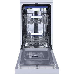 Heinner HDW-FSM45710AWD+++, Slim, 10 seturi, 7 programe, Clasa D, Dual Zone, Flexible Space, AquaStop, Deschidere automata usa, 45 cm, Alb