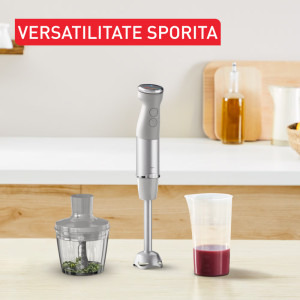 Tefal Mixer vertical QuickChef+ HB672B30, 1000W, 0.8 L / 0.5L, Gri/Argintiu