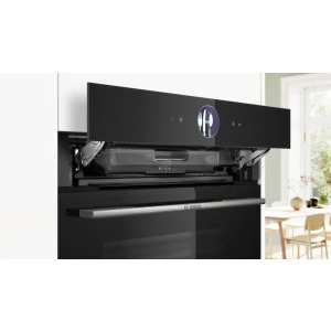 Bosch CSG7364B1, Electric, 47 L, Autocuratare hidrolitica, 4D HotAir, Perfect Steam, HotAir Gentle, Assist, EcoClean, Home Connect, Grill, Air Fry, Clasa A+, Negru