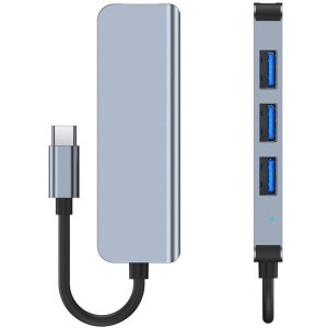 Tech-Protect 4-in-1 V1, 1x USB 3.0, 3x USB 2.0, grey