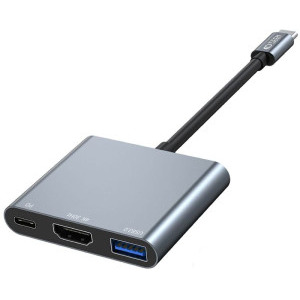 Tech-Protect 3-in-1 V1, 1x USB 3.0, 1x HDMI, 1x USB-C, grey