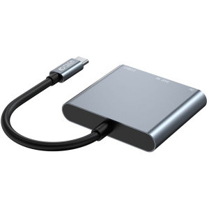 Tech-Protect 3-in-1 V1, 1x USB 3.0, 1x HDMI, 1x USB-C, grey