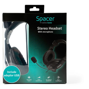 Spacer SPK-222-USB Black