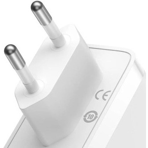 Baseus GaN5 Pro, 2x USB-C, 1x USB, Quick Charge 140W, White + cablu USB-C