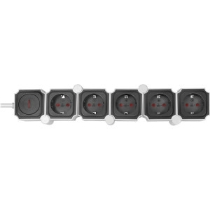 Logilink LPS277, 5x Schuko, Flexibil, 1.5m, Alb-Negru