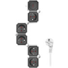 Priza/prelungitor Logilink LPS277, 5x Schuko, Flexibil, 1.5m, Alb-Negru