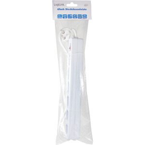 Logilink LPS232, 6x Euro Socket, 1.5m, Alb