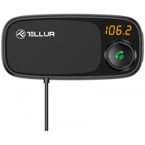 Tellur 3.4A, 2x USB, microSD slot, Bluetooth, Handsfree, suport magnetic, Black