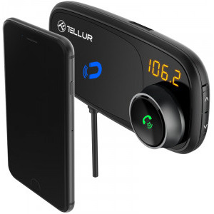 Tellur 3.4A, 2x USB, microSD slot, Bluetooth, Handsfree, suport magnetic, Black
