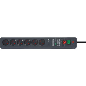 Brennenstuhl Secure-Tec, 6x Schuko, 3m, Antracit