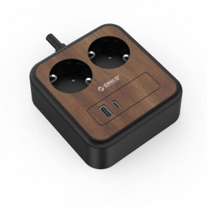 Orico APD-2A1U1C-EU-18W cu 1x USB, 1x USB-C lemn 1.3m