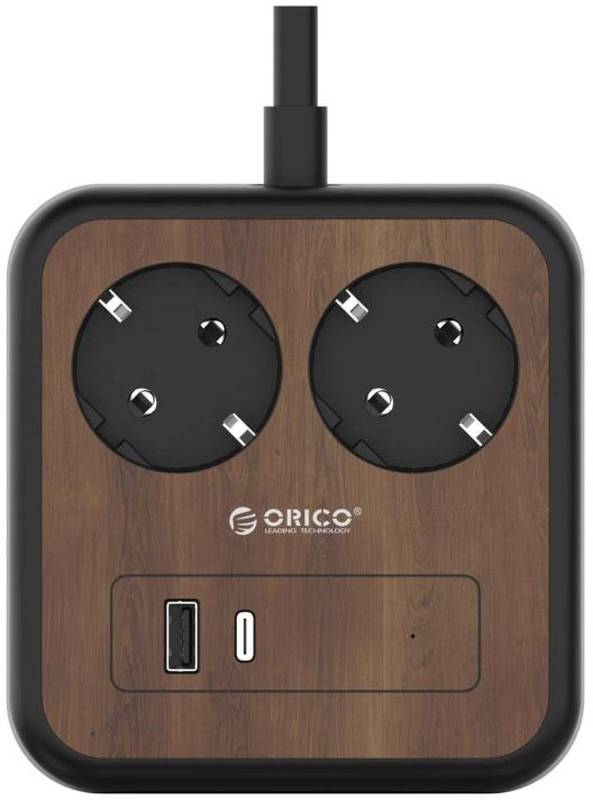 Priza/prelungitor Orico APD-2A1U1C-EU-18W cu 1x USB, 1x USB-C lemn 3m