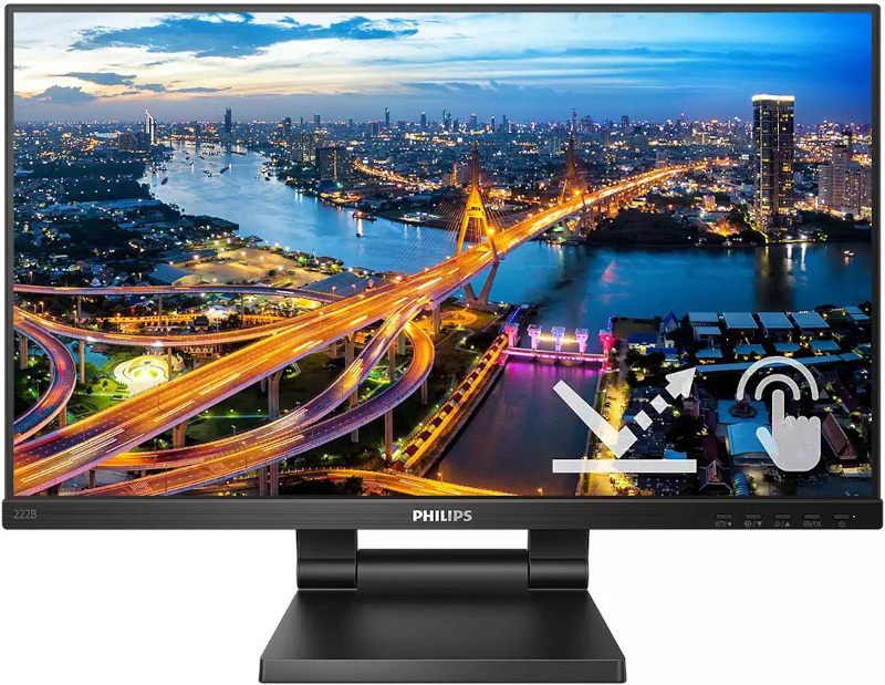 Monitor LED Philips 222B1TC Touchscreen 21.5 inch 4 ms Negru 75 Hz