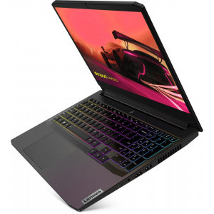 Lenovo Gaming 15.6'' IdeaPad 3 15ACH6, FHD IPS 165Hz, Procesor AMD Ryzen™ 7 5800H (16M Cache, up to 4.4 GHz), 16GB DDR4, 512GB SSD, GeForce RTX 3050 Ti 4GB, No OS, Shadow Black, 4-Zone RGB