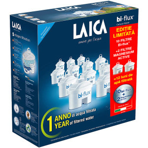 Laica Filtre Bi-flux & Magnesium Active pentru cana de filtrare apa, 10+2 buc