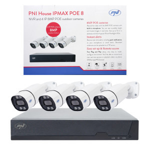 Kit Supraveghere PNI PNI-IP-POE8 + 4 camere