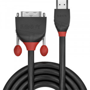 LINDY Black, HDMI Male - DVI-D Male, 3m, negru