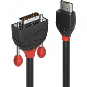 Cablu video LINDY Black, HDMI Male - DVI-D Male, 5m, negru