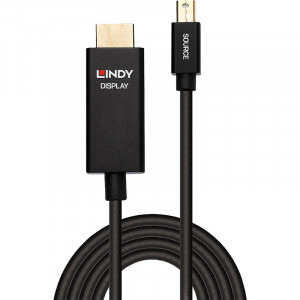 LINDY Mini DisplayPort v1.2 Male - HDMI v2.0 Male, 1m, negru