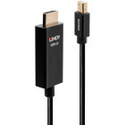 Cablu video LINDY Mini DisplayPort v1.2 Male - HDMI v2.0 Male, 1m, negru