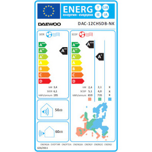 Daewoo DAC-12CHSDB-NK, 12000 BTU, A++/A+, Wi-Fi, Inverter, Filtru cu ioni de argint