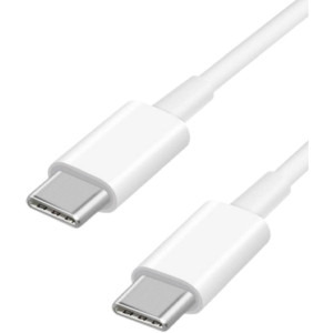 Lemontti 1x USB-C, 1x USB QC Charge 3.0, Whitehb  + USB-C Male la USB-C Male, 20W, 1m, White