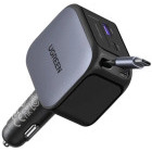 Incarcator auto Ugreen EC604, 1x USB, 2x USB-C, 145 W, Cablu integrat, Grey