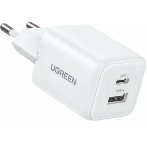 Ugreen X514, 1x USB-C, 1x USB, Quick Charge 20 W, GaN, White