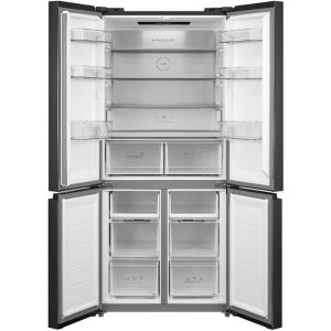 Heinner HSBS-M515MDINVHGBKE++, 515 L, Clasa E, No Frost, Inverter, InoxCool, Vario Temp, Control electronic, Iluminare LED, 190 cm, Negru