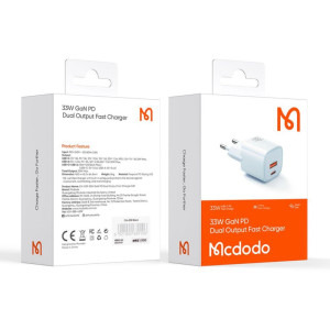 Mcdodo Nano Series 1x USB, 1x USB-C, 33W, Blue