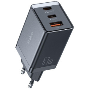 Mcdodo 1x USB, 2x USB-C, Fast Charger 67W, GaN5, Black