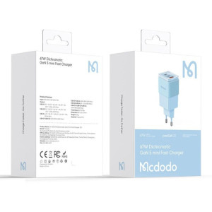 Mcdodo 1x USB, 2x USB-C, Fast Charge 67W, GaN5, Blue