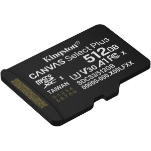 Kingston Micro SDXC Canvas Select Plus Gen3, 512GB, Clasa 10, UHS-I, V30, A1