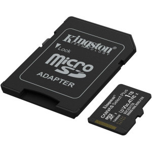 Kingston Micro SDXC Canvas Select Plus Gen3, 1TB, Clasa 10, UHS-I, V30, A1 + Adaptor SD