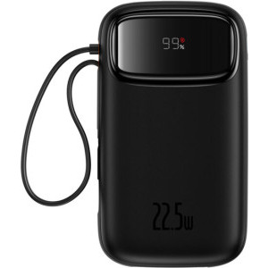 Baseus EnerFill FC31 QPow 3, 20000 mAh, 1x USB, 22.5 W, Display, Cablu USB-C & Lightning integrat, Black