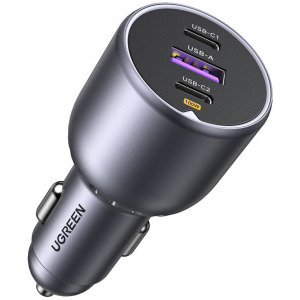 Ugreen EC705, 2x USB-C, 1x USB, 130 W, Grey + Cablu USB-C